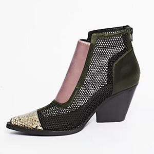 Jeffrey Campbell x Free People Brinkley Ankle Boot Fishnet Sz 9.5